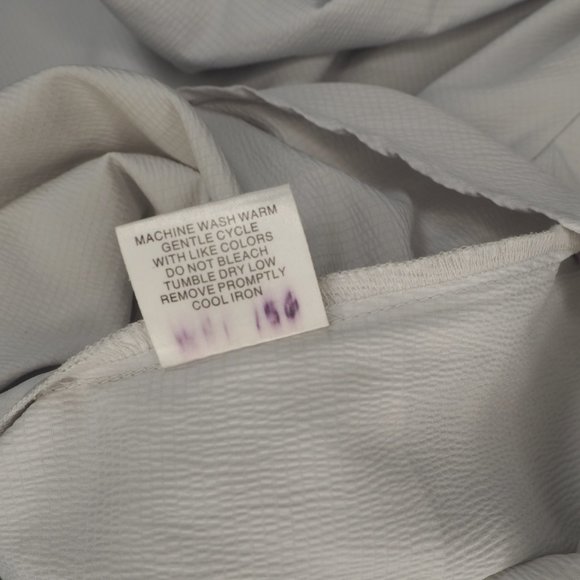 Light Gray White Crepe Cowl Neck Blouse - Picture 8 of 8